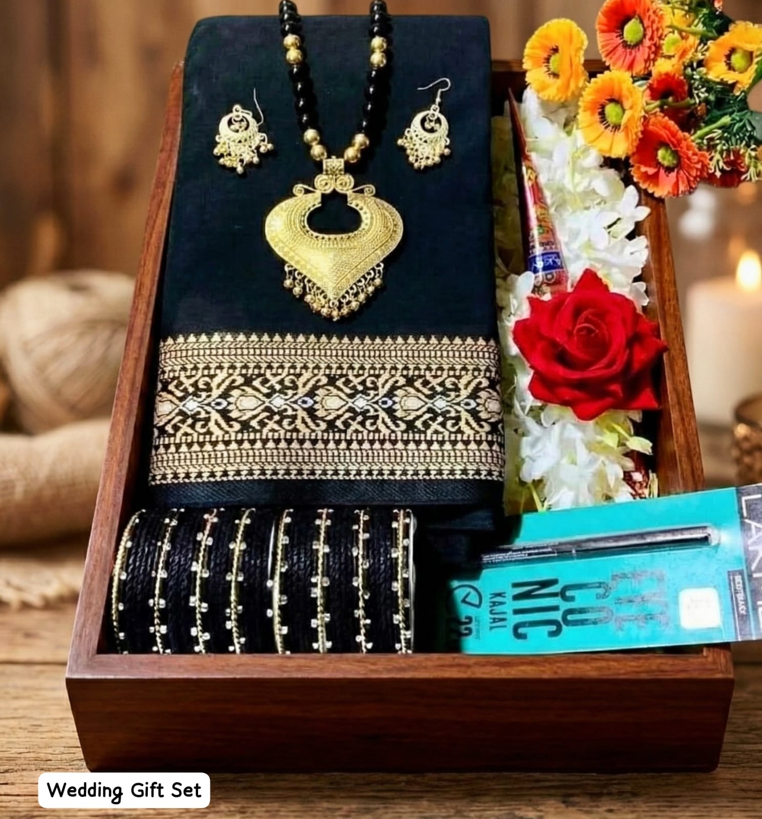 Tangail Suti Saree Gift Box for Wife - অ্যানিভার্সারি স্পেশাল গিফট কম্বো