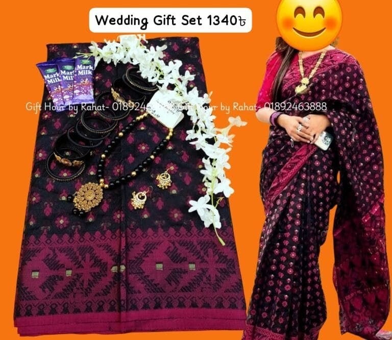 Best Selling jamdani Saree Combo Pack - Rani golapi Jamdani Saree