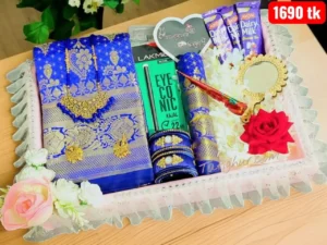 Tangailer katan saree combo . blue color