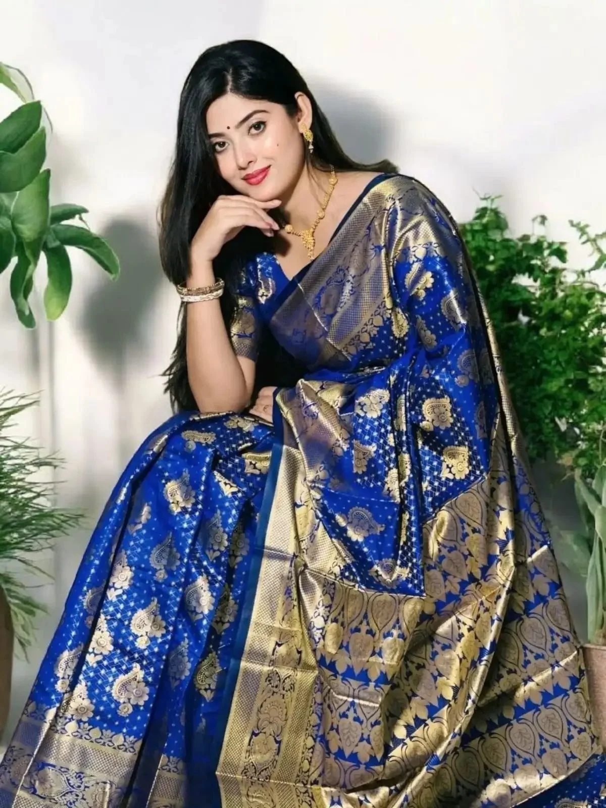 Tangailer katan saree combo . blue color - Image 2